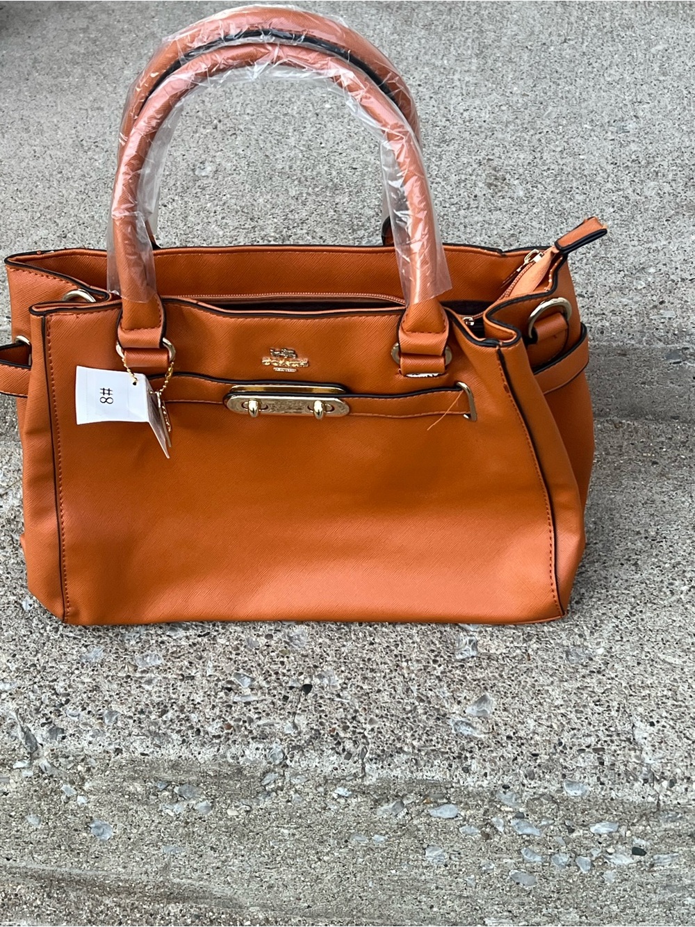 Stylish Orange Women's Tote Bag with Multiple Compartments